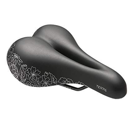 Terry Cite X Gel Cycling Saddle for Ladies - Synthetic Top With Gel Layer Lightweight Bike Seat Shock-Absorbing Elastomers - Flower