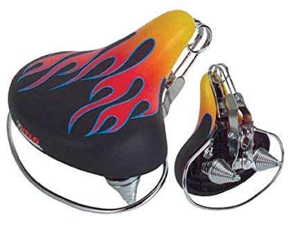 Lowrider Beach Cruisers Saddle Web Spring Flames. Bike seat, bicycle seat, Bike part, bicycle part, beach cruiser seat, chopper fixie, road, mountain bike seat