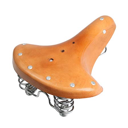 UNISTRENGH Retro Cushion Genuine Leather MTB Road Bikes Saddle Trunk Leather Seat Vintage Rivet Bicycle Saddles