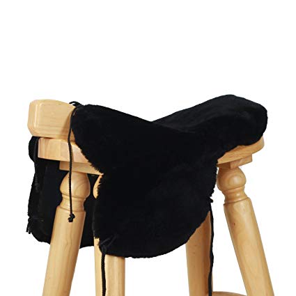 Vast Superb Sheepskin Western Saddle Seat Saver Fleece Saddle Cover With Back Cover