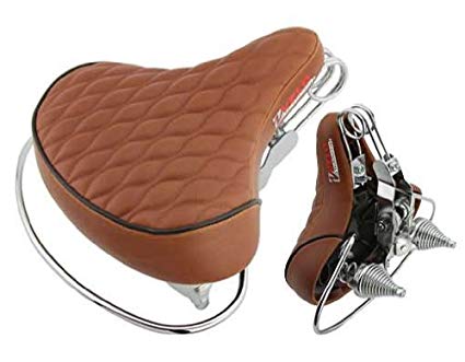 Beach Cruisers Saddle Diamond Web Spring Brown. Bike seat, bicycle seat, Bike part, bicycle part, beach cruiser seat, chopper fixie, road, mountain bike seat