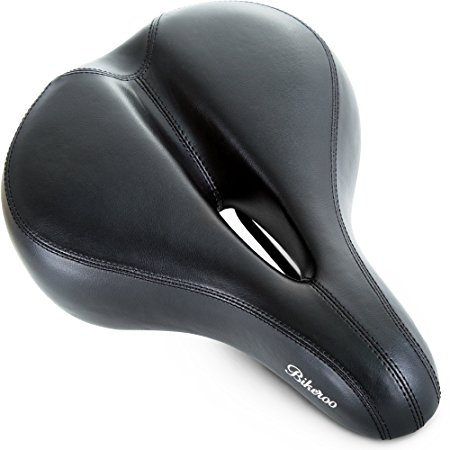 Bikeroo Most Comfortable Bike Seat for Women- Padded Bicycle Saddle with Soft Cushion - Replacement Bike Saddle Improves Riding Comfort on Your Exercise Bike - Women's Bicycle Seat